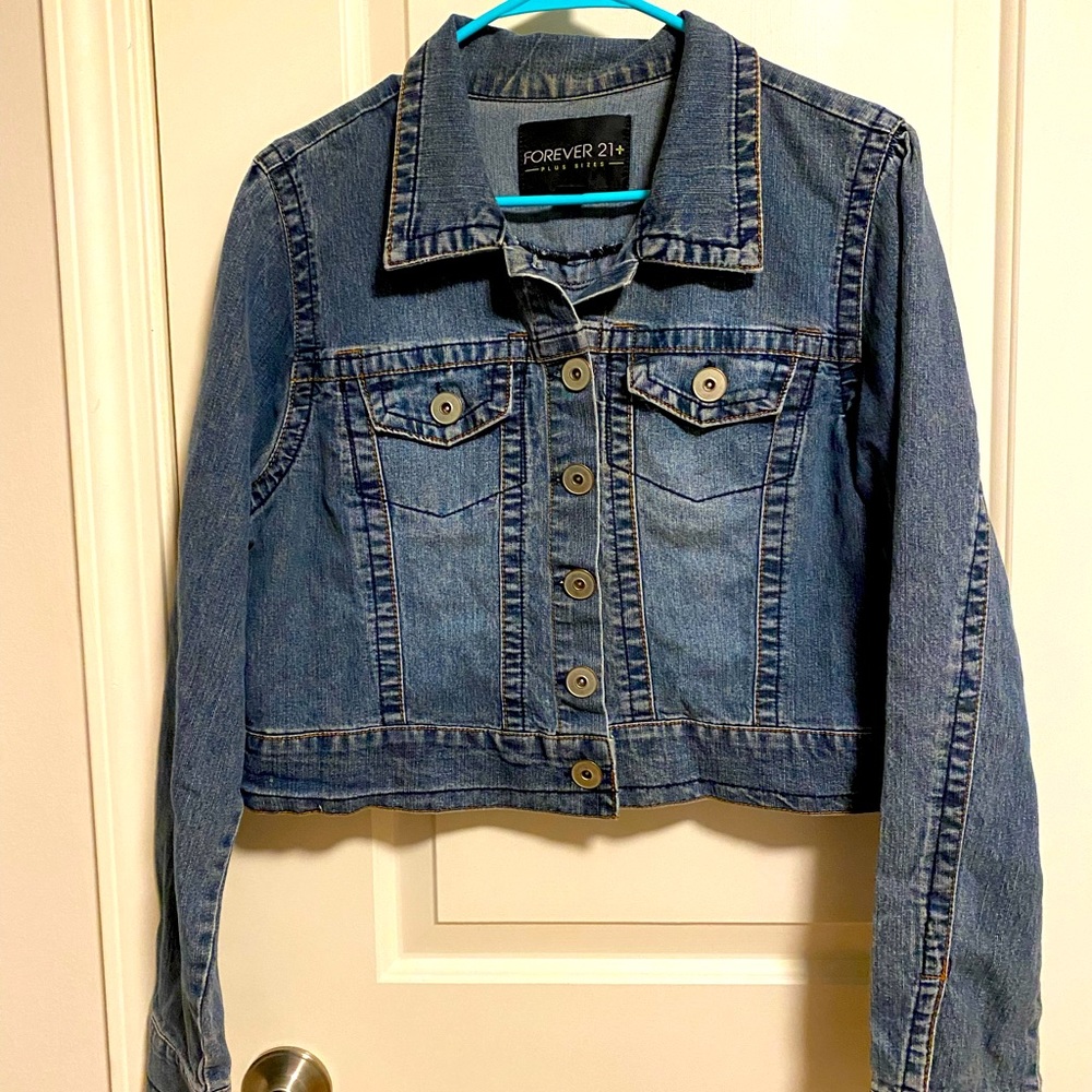 F21 cropped denim jacket